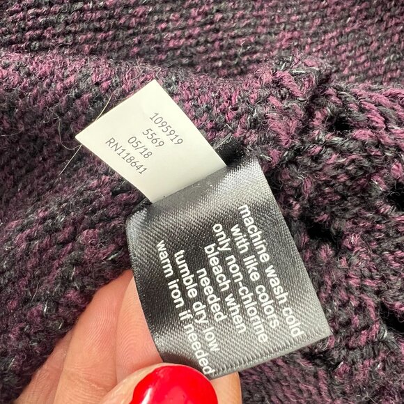 Lane Bryant Cardigan 22/24 Purple Cocoon Sweater Open Front Dolman Sleeve Knit - Picture 4 of 10